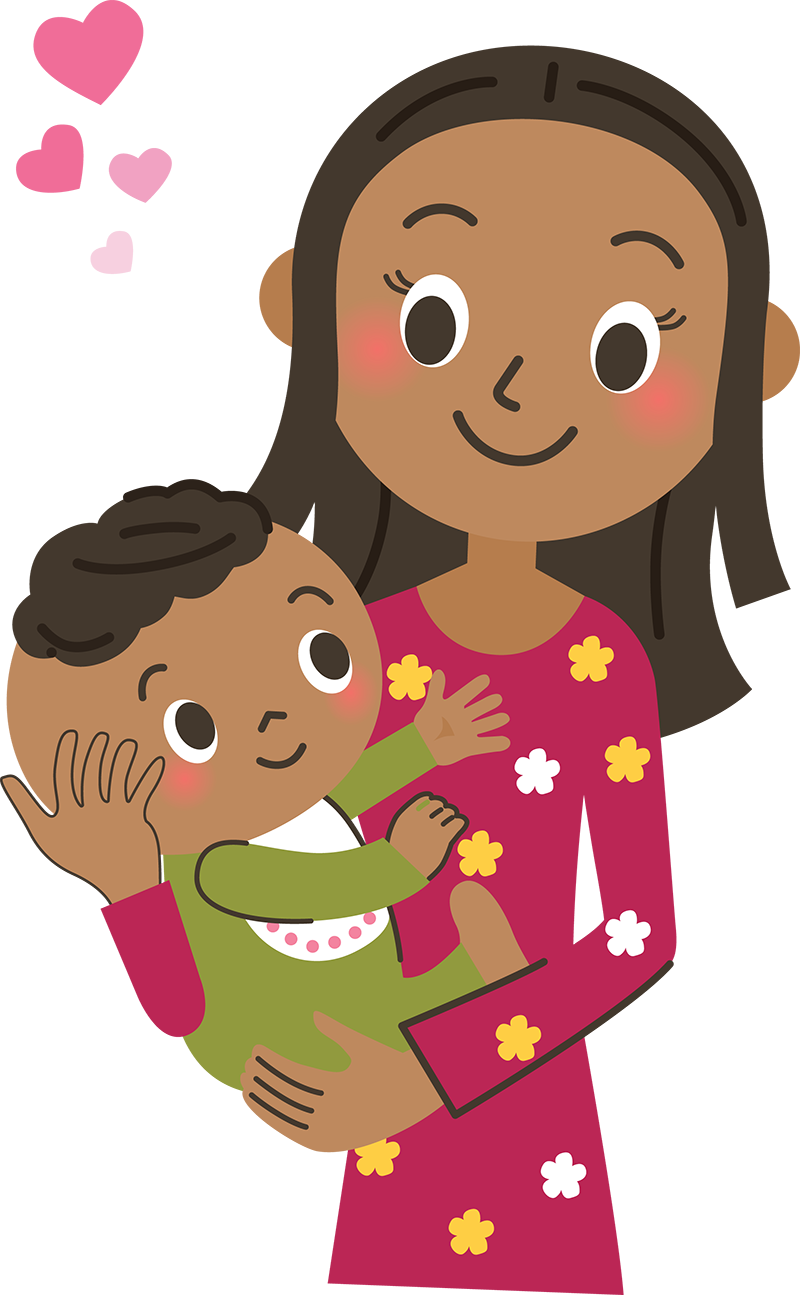 mom reading with child