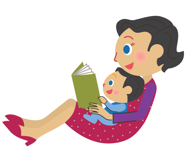 mom reading with child